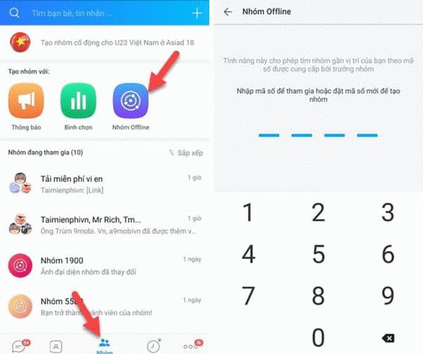 cách tạo nhóm trên zalo