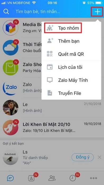 cách tạo nhóm trên zalo