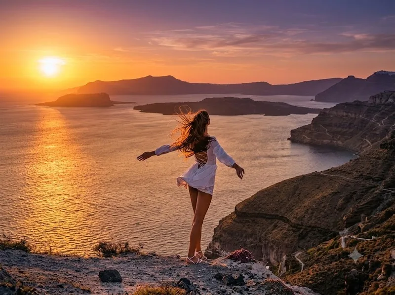 Ngắm hoàng hôn tại Oia là hoạt động không thể bỏ qua khi đến với Santorini Hy Lạp